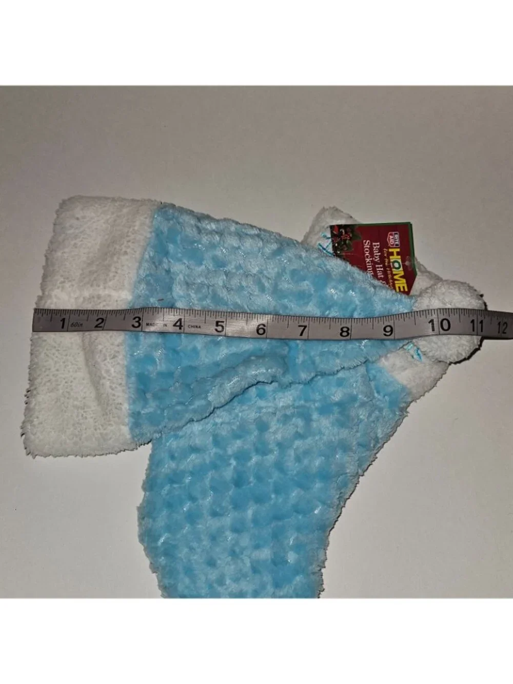 NOS Baby's 1st Christmas Blue White Santa Hat Small Christmas Stocking Lot READ